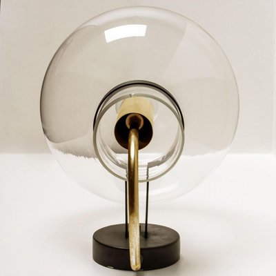 Clear Glass & Brass Wall Lamp attributed to Glashütte Limburg, 1975s-VDW-1407640