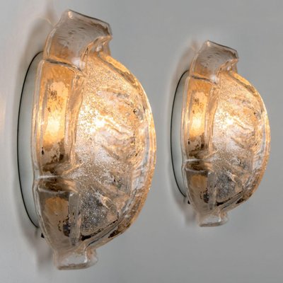 Clear Glass Leaf Wall Sconces,1970, Set of 2-VDW-1422392