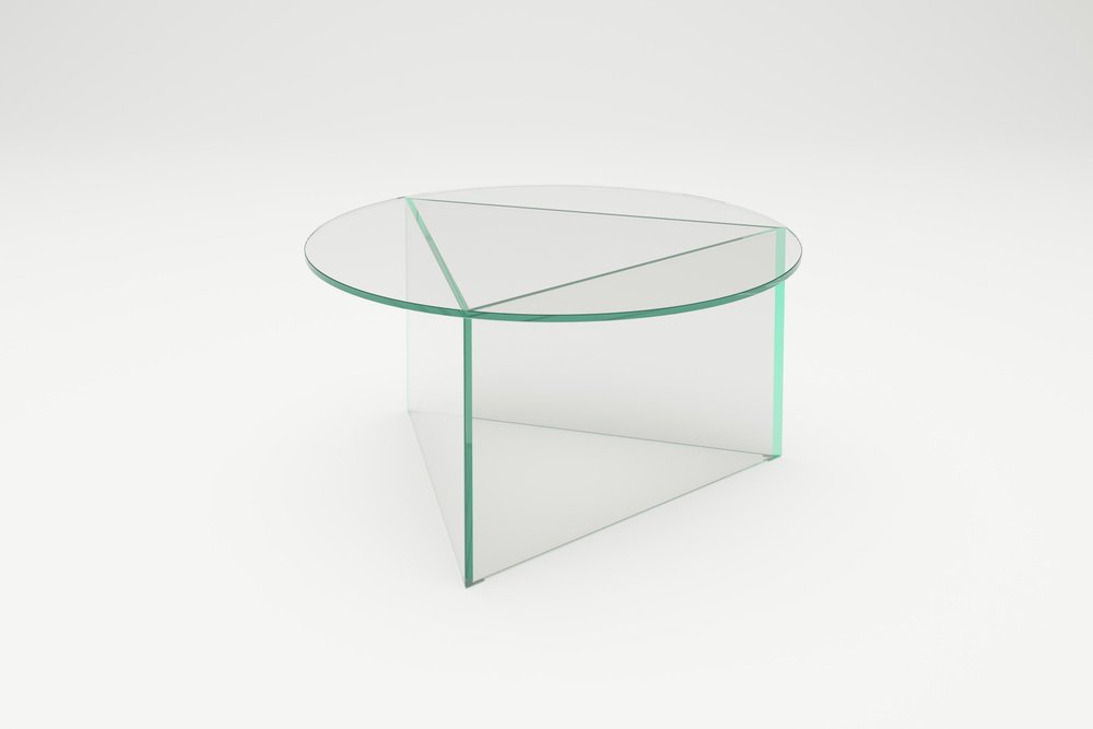 Clear Glass Prisma Circle 80 Coffe Table by Sebastian Scherer