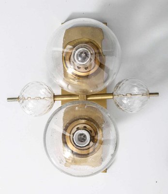 Clear Globe Wall Lights, 1970s, Set of 2-KL-620483