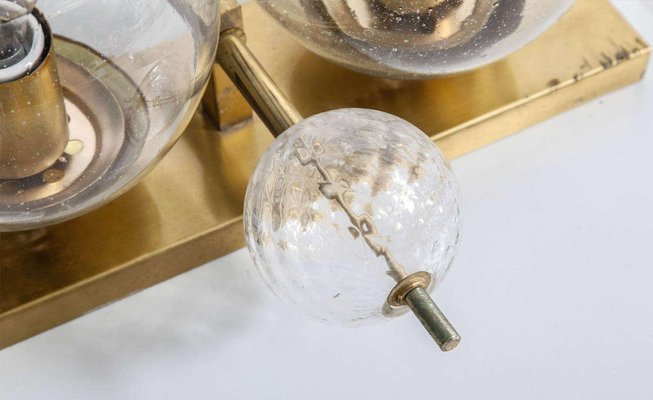 Clear Globe Wall Lights, 1970s, Set of 2-KL-620483