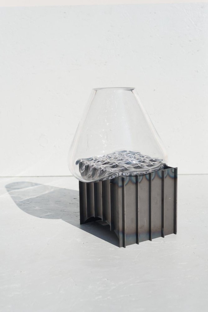 Clear Grid Table Vase by Studio Thier & Van Daalen, Set of 4