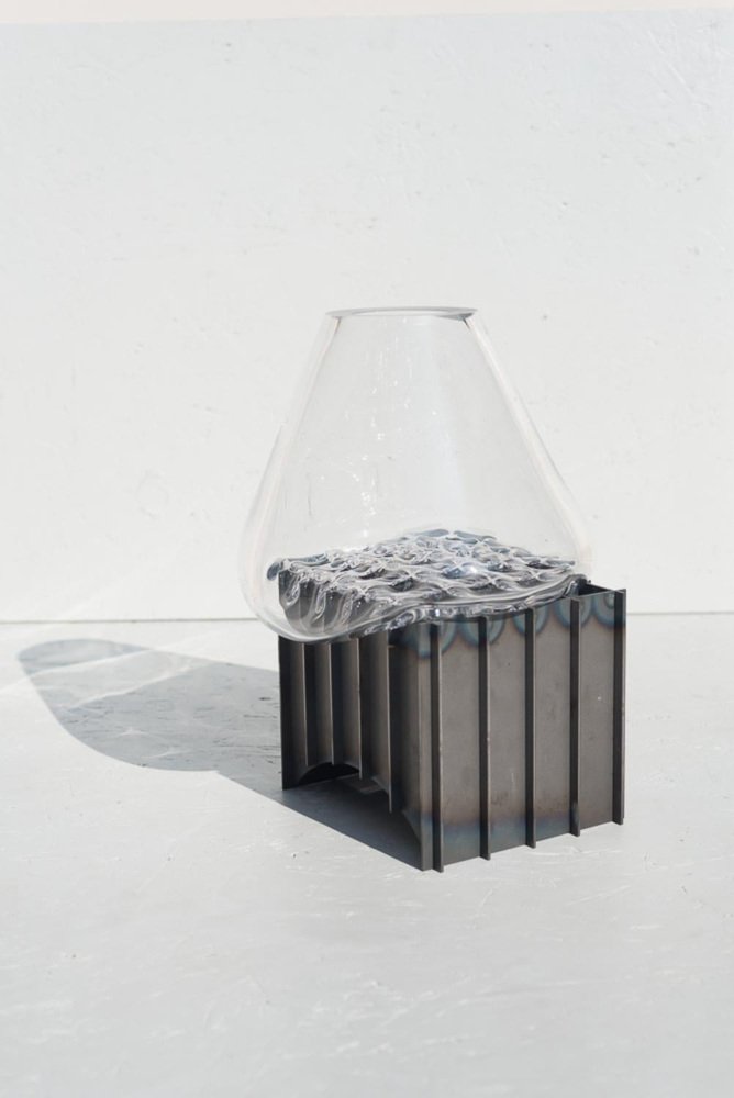 Clear Grid Table Vases by Studio Thier & Van Daalen, Set of 2