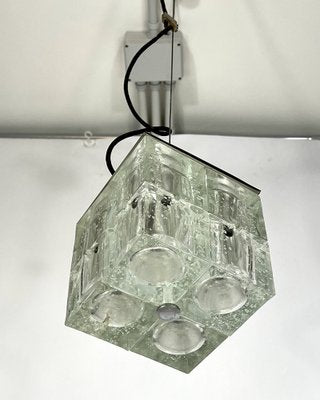 Clear Murano Glass Pendant Lamp from Poliarte, 1970s-OT-1314797