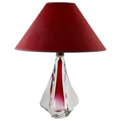 Clear Sommerso Crystal Casing Table Lamp from Val Saint Lambert-MJY-1148704