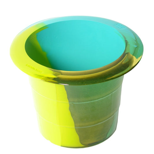 Clear Yellow Matt Lime and Matt Turquoise Babel L Ice Bucket by Gaetano Pesce for Fish Design