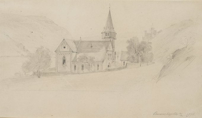 Clemens Chapel near Trechtingshausen, 1855, Pencil-OJR-1273328