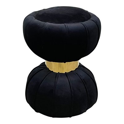 Clessidra Poufs in Black Velvet, 1990s, Set of 2-BEW-1789184