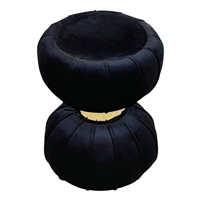 Clessidra Poufs in Black Velvet, 1990s, Set of 2-BEW-1789184