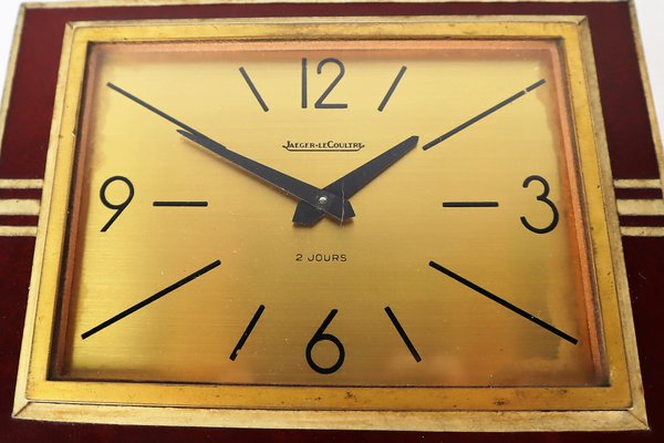 Clock in Leather and Parchment from Jaeger, 1940-YBU-1419637