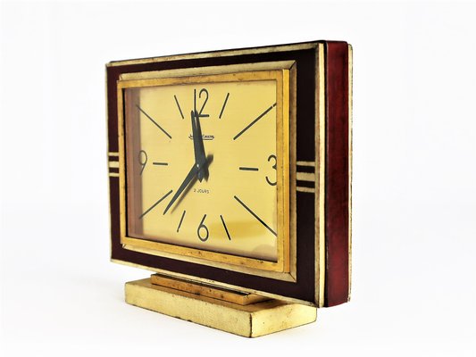 Clock in Leather and Parchment from Jaeger, 1940-YBU-1419637