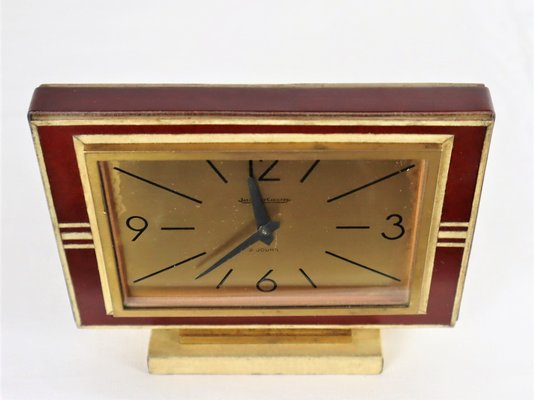 Clock in Leather and Parchment from Jaeger, 1940-YBU-1419637