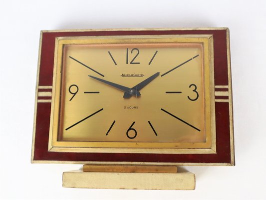 Clock in Leather and Parchment from Jaeger, 1940-YBU-1419637