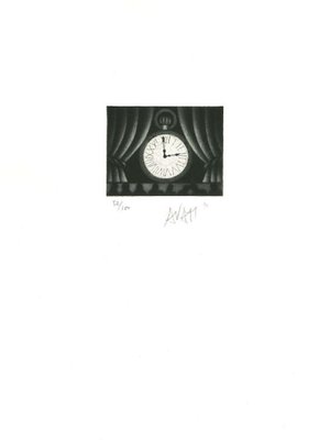 Clock - Original Etching on Paper by Mario Avati - 1970s 1970s-ZCI-768595