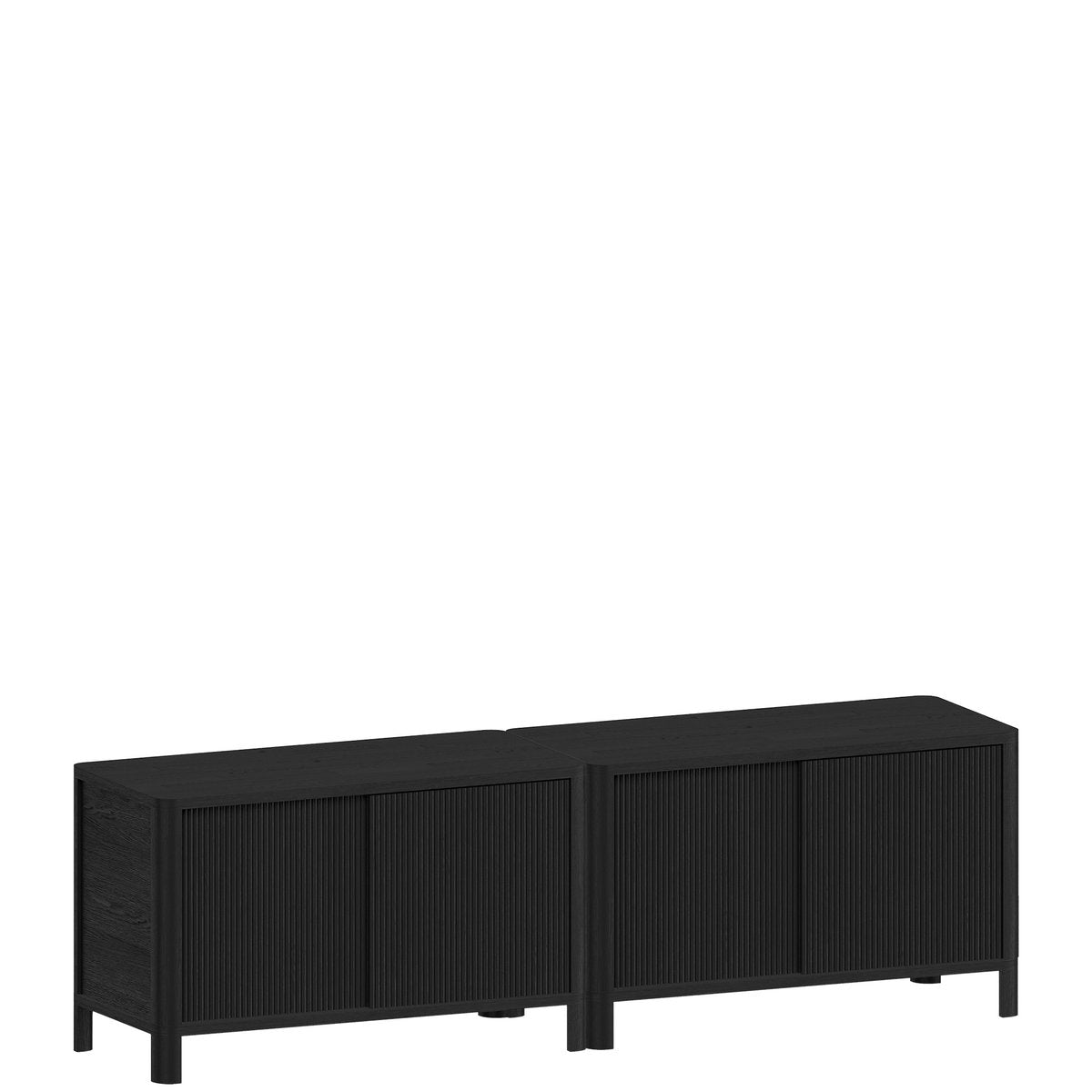 Cloe Black TV Stand with Black Doors by Woodendot