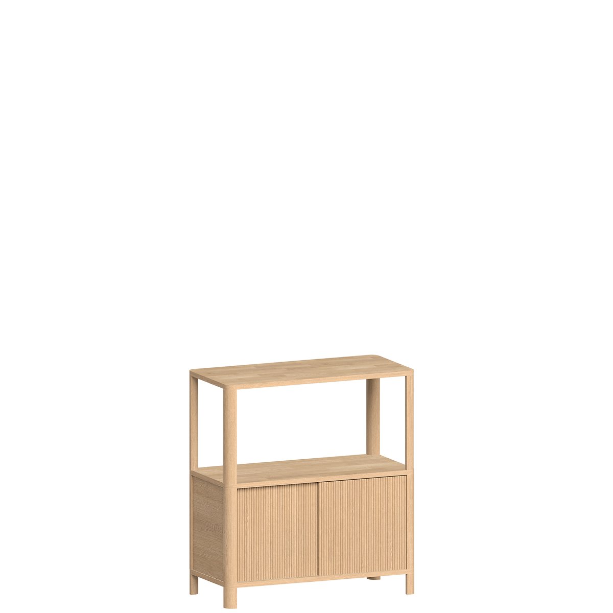 Cloe Oak Side Table with Wooden Doors by Woodendot