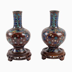 Cloisonné Bronze Vases, Japan, 1900s, Set of 2-WFS-744758