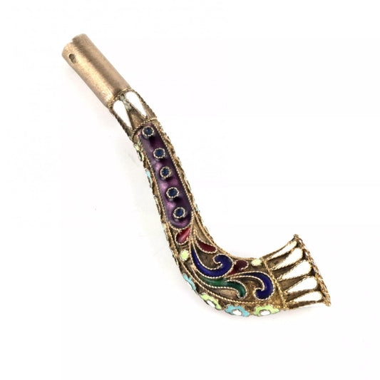 Cloisonne Enamel Silver Mouthpiece, Russia, 1920s