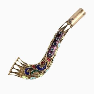 Cloisonne Enamel Silver Mouthpiece, Russia, 1920s-WMV-1129437