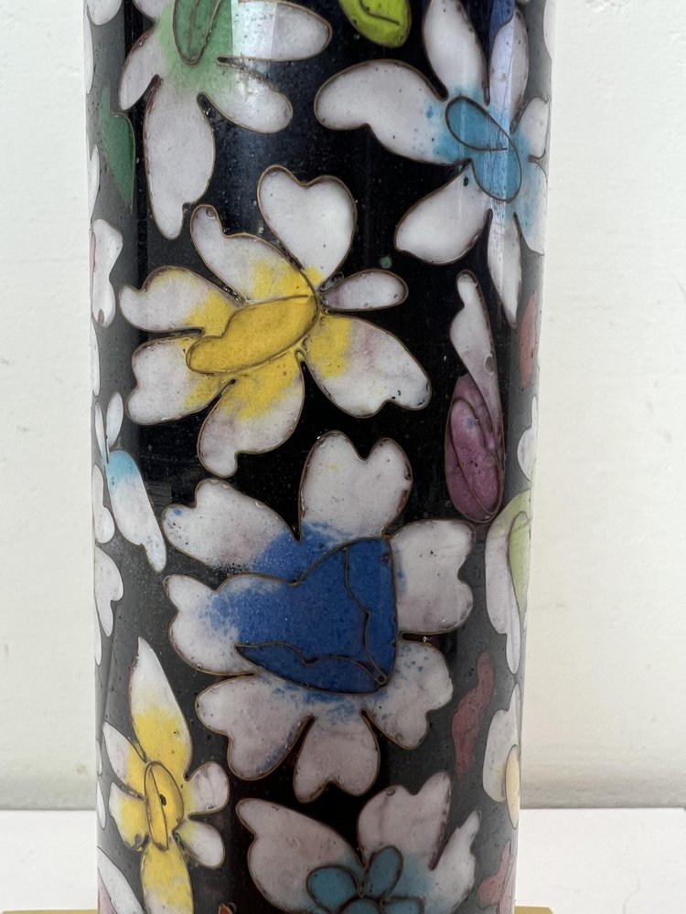 Cloisonne Enamel Table Lamp in Robert Kuo Style, 1980s