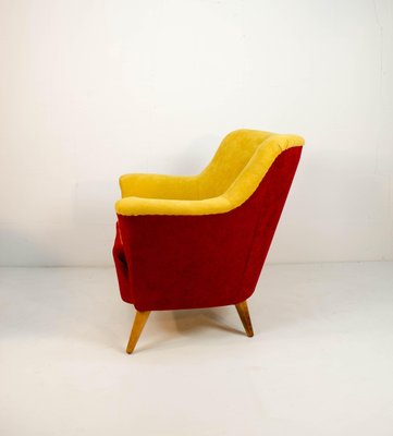 Club Armchair in Red and Yellow, 1930s-TZ-732159