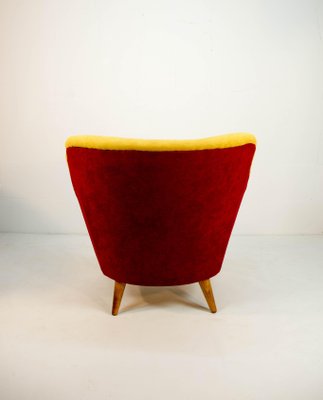 Club Armchair in Red and Yellow, 1930s-TZ-732159