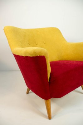 Club Armchair in Red and Yellow, 1930s-TZ-732159