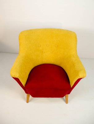 Club Armchair in Red and Yellow, 1930s-TZ-732159