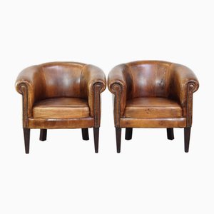 Club Chairs in Sheep Leather, Set of 2-HPP-2036603