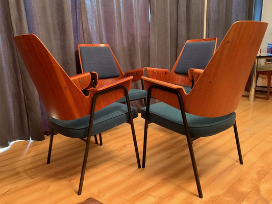 Club Chairs in the style of Hanno Von Gustedt, 1960s, Set of 4