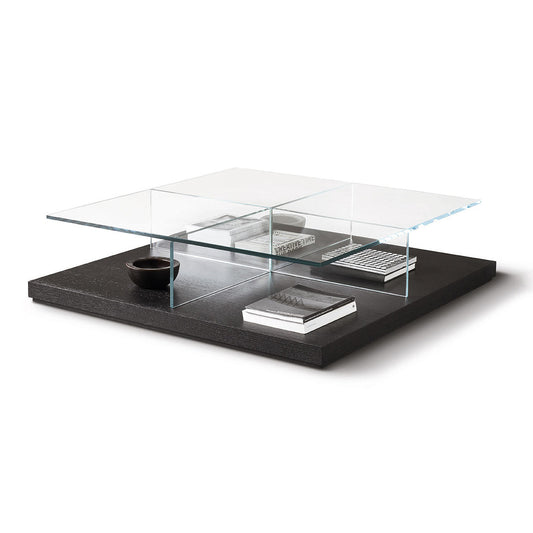 Cluny - Low Square Tempered Glass Coffee Table by Meridiani