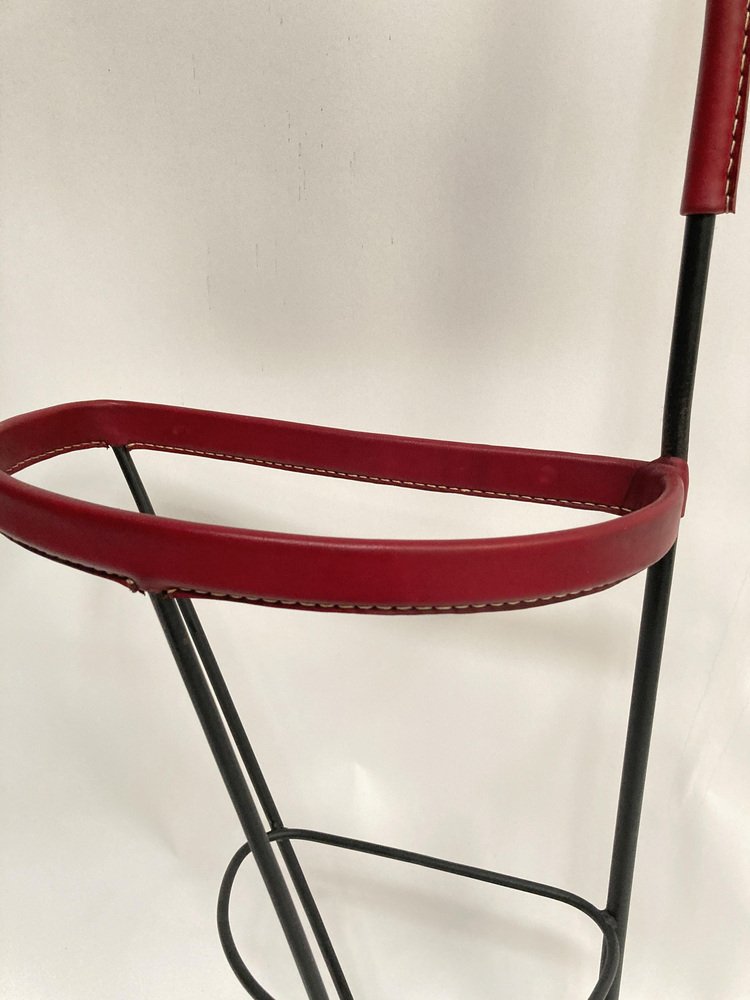 Coat and Umbrella Stand in Sheathed Leather by Jacques Adnet, 1950s-VRR-1718515