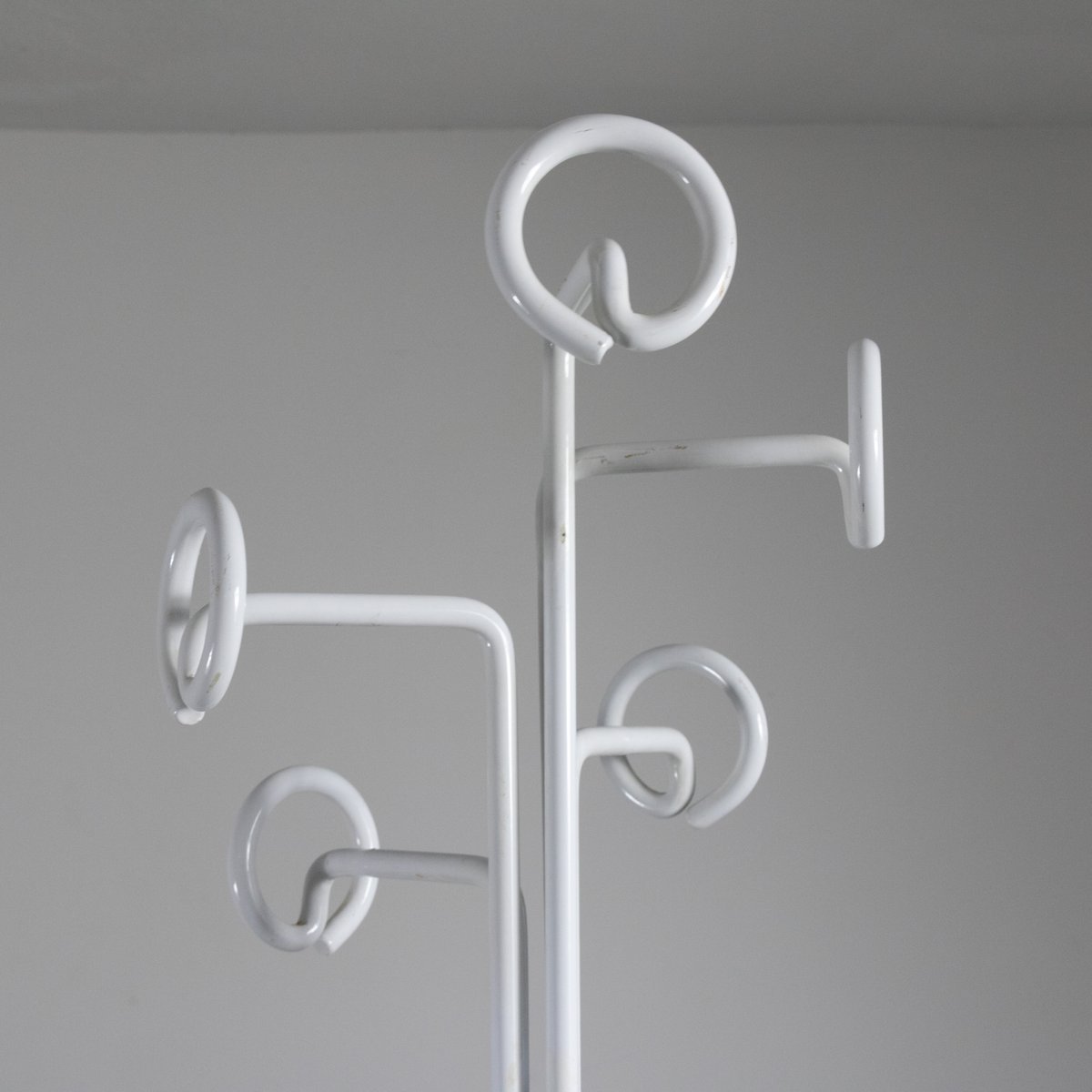 Coat Hanger in White Lacquered Metal, 1970s