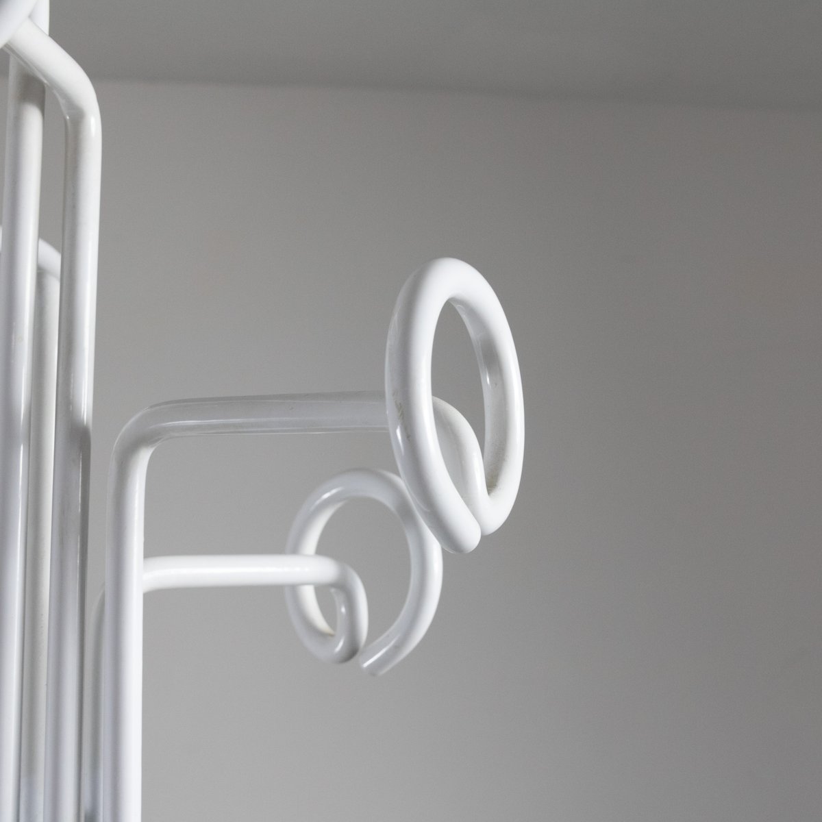 Coat Hanger in White Lacquered Metal, 1970s