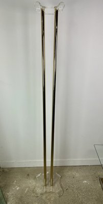 Coat Rack in Gilt Metal and Acrylic Glass, 1980s-RWZ-1734345