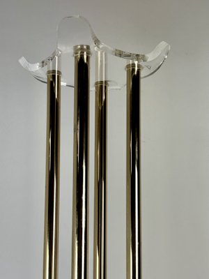 Coat Rack in Gilt Metal and Acrylic Glass, 1980s-RWZ-1734345