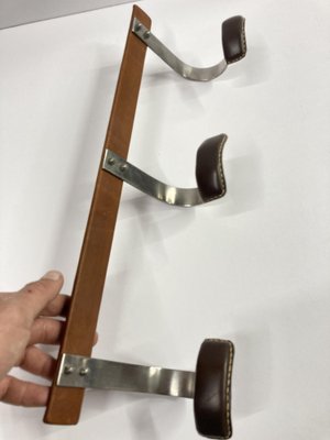 Coat Rack in Leather by Jacques Adnet, 1950s-VRR-1786578