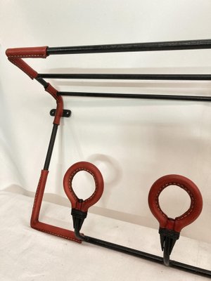 Coat Rack in Leather by Jacques Adnet, 1950s-VRR-1786760