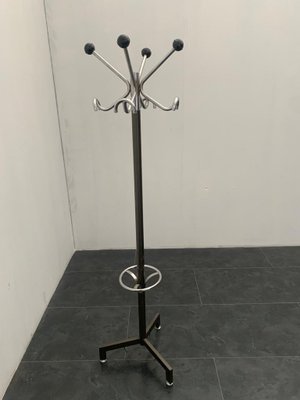 Coat Rack in Steel and Anthracite Lacquer, 1970s-IJR-1000050