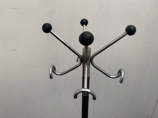 Coat Rack in Steel and Anthracite Lacquer, 1970s-IJR-1000050