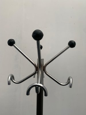 Coat Rack in Steel and Anthracite Lacquer, 1970s-IJR-1000050