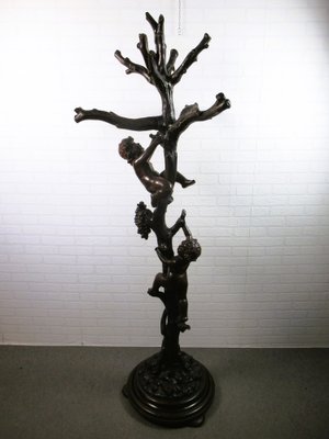 Coat Rack in Wood Carved with Tree and Putti-PWG-1750093