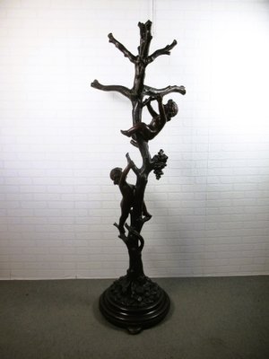 Coat Rack in Wood Carved with Tree and Putti-PWG-1750093