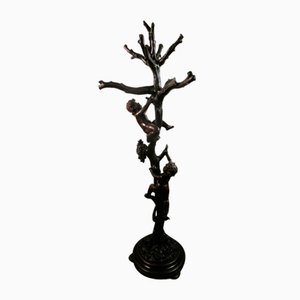 Coat Rack in Wood Carved with Tree and Putti-PWG-1750093