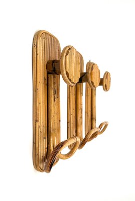 Coat Rack Stands in Bamboo and Rattan, Italy, 1970s, Set of 3-LYQ-1419253