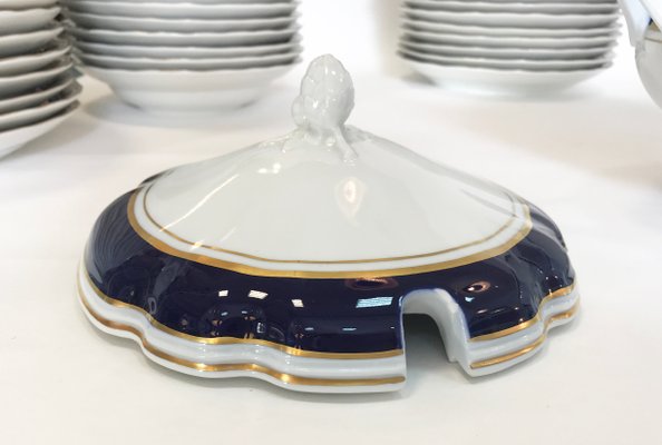 Cobalt & 24K Gold Porcelain Service from Bidasoa, 1980s, Set of 84-TS-771657