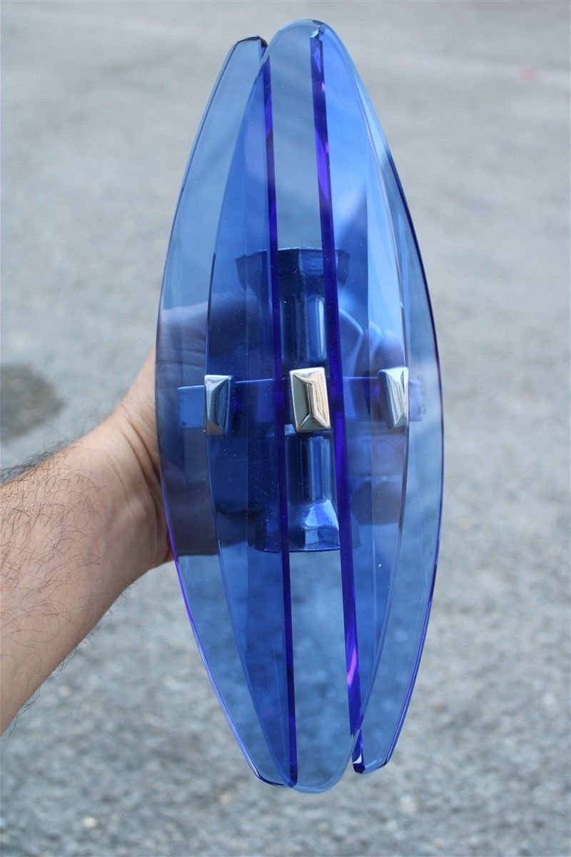 Cobalt Blue Crystal Sconces from Veca, 1960s, Set of 2