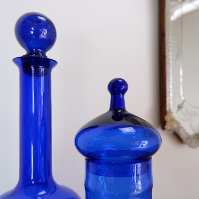 Cobalt Blue Glass Bottles, Set of 2-NYF-2019122