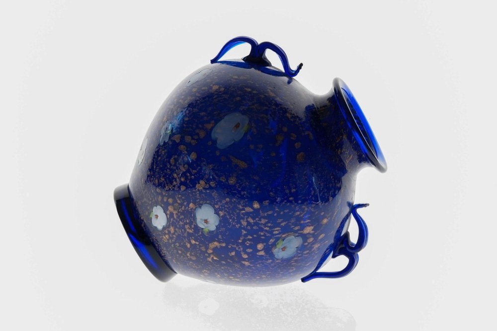 Cobalt Blue Glass Vase by Fratelli Toso, 1950s