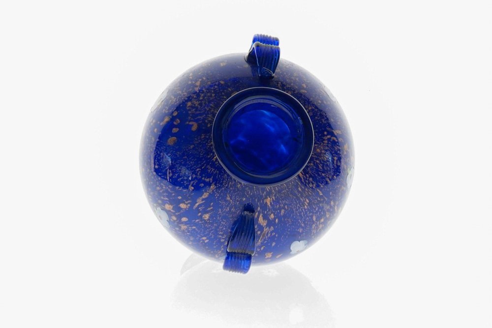 Cobalt Blue Glass Vase by Fratelli Toso, 1950s